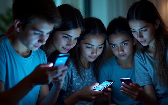 危機管理コミュニケーションを示す、緊急時にスマートフォンでニュースを見る人々