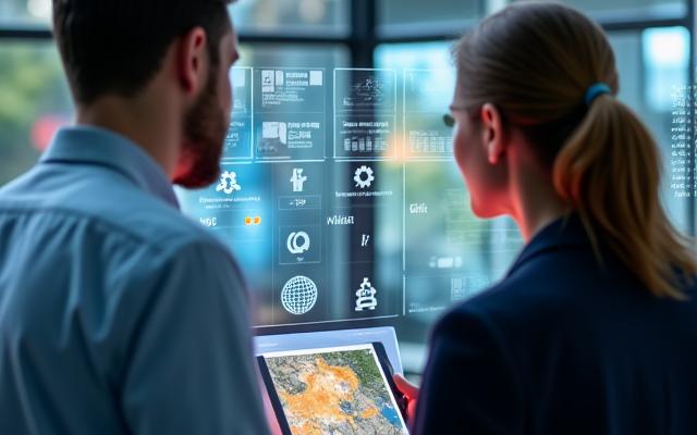 気象関連のインフルエンサーマーケティングを示す、話し合いをしている専門家とソーシャルメディアのアイコン